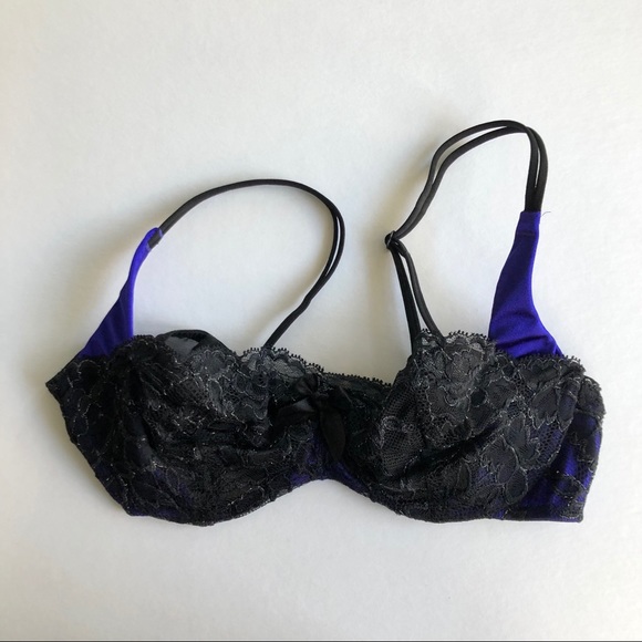 Black & Blue Victoria Secret lace bra - Picture 1 of 7